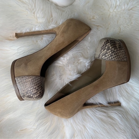 YSL Yves Saint Laurent TribToo Python Cap Toe 105 - Picture 5 of 14